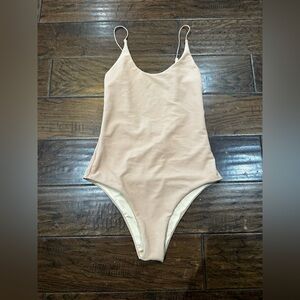 Lolli Ribbed Bathing Suit in Nude